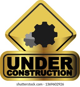 under construction sign be careful symbol with white background