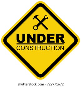 under construction sign be careful symbol with white background