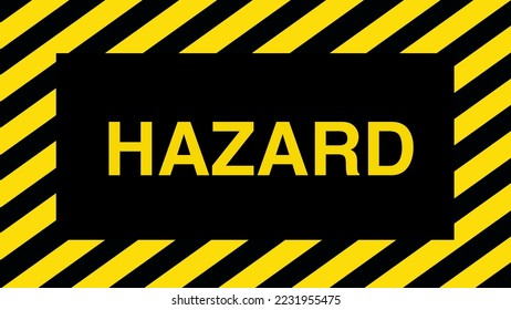 under construction sign hazard on hazard stripes yellow and black background