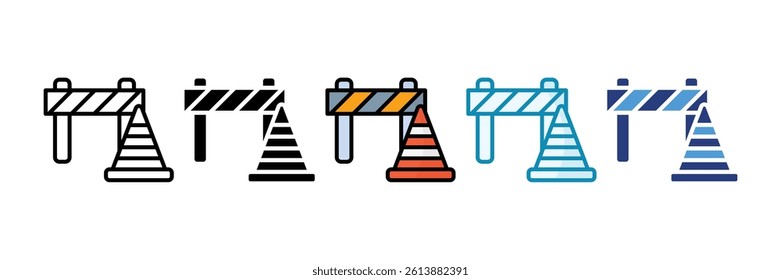 Under Construction Sign Icon Set Multiple Style Collection