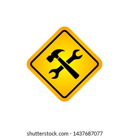 Under Construction Sign Icon Vector