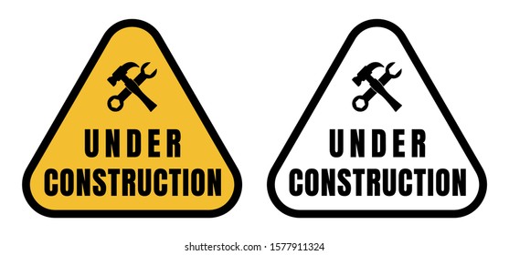 Under Construction Sign Icon Vector Isolated on White