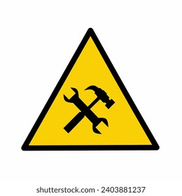 Under construction sign isolated on white