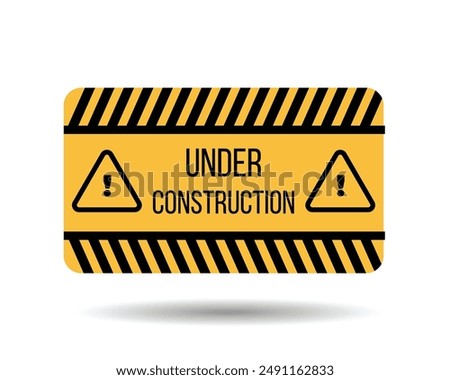 Under Construction Sign Isolated on White. Industrial warning signs, symbols and posters concept vector