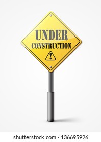 under construction sign on white eps10
