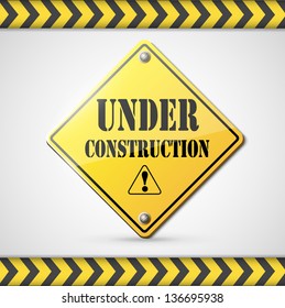 Under Construction Sign On White Eps10 Stock Vector (Royalty Free ...