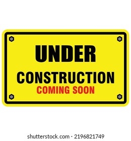 signo de construcción en blanco