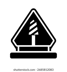 Under construction sign silhouette vector art illustration
