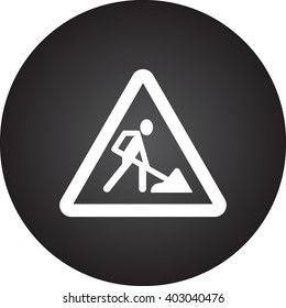 Under construction sign simple icon on  background