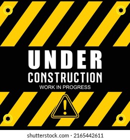 Under Construction Sign Sticker Vector Stock Vector (Royalty Free ...