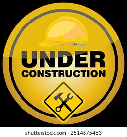 Under construction, sign and  sticker vector