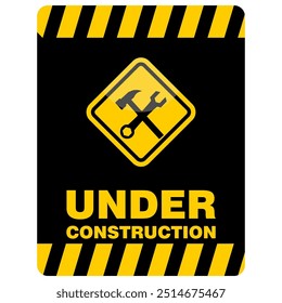 Under construction, sign and  sticker vector