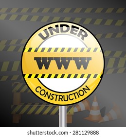 Under construction sign. Vector