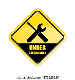 Under construction Sign. Vector