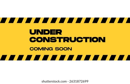 Under Construction sign. Vector for banner, website, ig