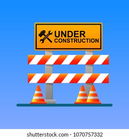 Under construction sign vector illustration.