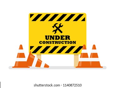 Under Construction Sign. Vector illustration