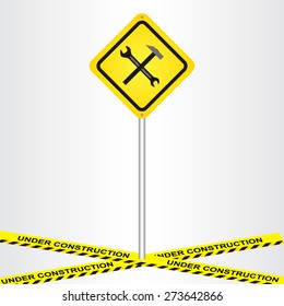 Under construction sign. Vector illustration.