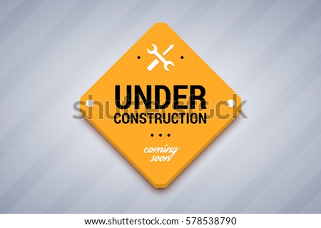 Under construction sign. Vector illustration for website.