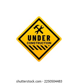 Under Construction Sign Vector or Under Construction Sign Isolated On White Background. Under repair Sign. The best Repair sign Vector. Under Construction Plate or Repair plate icon.