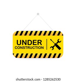 Under construction sign. Vector stock illustration for website