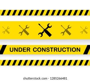 Under construction sign. Vector stock illustration for website
