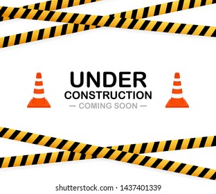 Under construction sign. Vector stock illustration for website.