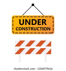 Under Construction Sign. Under construction website page 