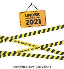 Under Construction Sign. Under construction website page 