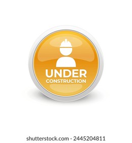 Under Construction Sign in White Background.
