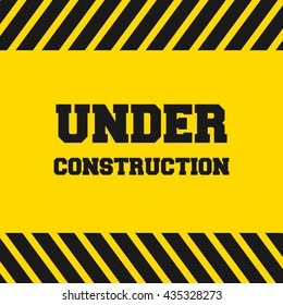 under construction sign. yellow and black  vector