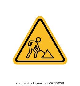 Under construction sign in yellow color
