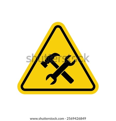 under construction sign yellow vector