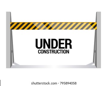 Under construction signal on a white background, Vector illustration