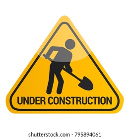 Under construction signal on a white background, Vector illustration