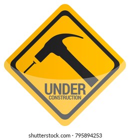 Under construction signal on a white background, Vector illustration