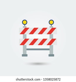 Under construction sign.Flat color style.Industry design.Road construction.Vector Illustration