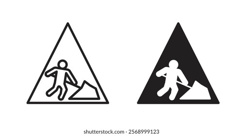 Under construction signs set vector graphics designs