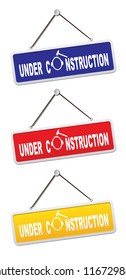 Under construction signs. Vector