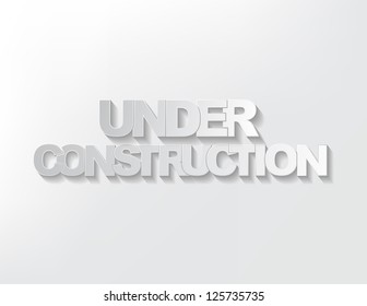 Under construction simple sign on a light background.
