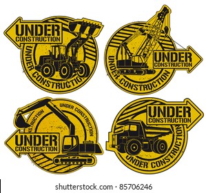 Under construction stamp set