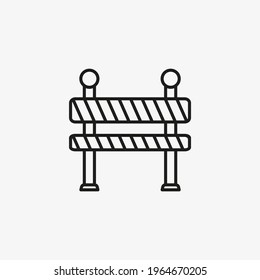 Under construction symbol. Road barrier for danger warning. Icon illustration.
