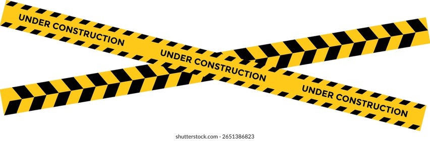 em faixa de advertência de fita de construção. Aviso diagonal listrado preto e amarelo. Conjunto de fitas com precaução de segurança. Fitas de Aviso Amarelas. Listras abstratas para a polícia
