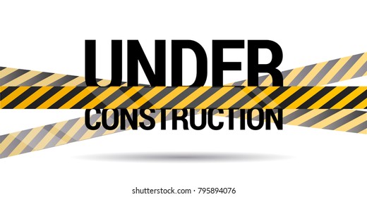 Under construction tapes on a white background, Vector illustration