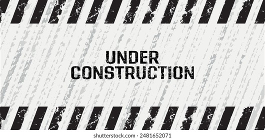 under construction text information sign