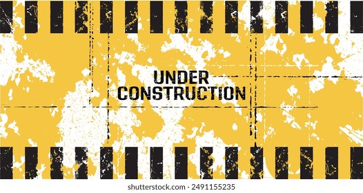 under construction text information sign