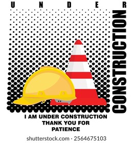 Under Construction, I am under construction, thank you for patience, board vector