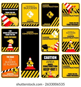 Under Construction, Thank you for your patience, poster vector