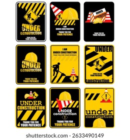 Under Construction, thank you for your patience, poster vector
