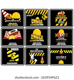 Under Construction, Thank you for your patience, poster vector